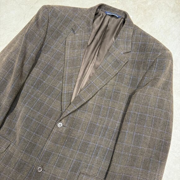 Coppley Wool Cotton Corduroy Blazer Check Sport Coat Brown 42T - Picture 2 of 9